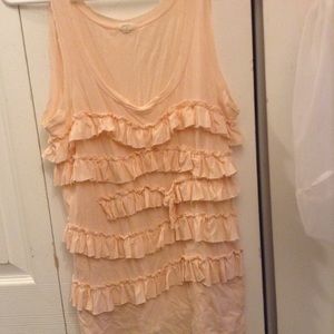 J Crew pink ruffle sleeveless top